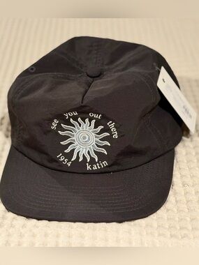 Katin Black Cap with White and Light Blue Sun Embroidery